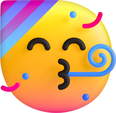 3D Stylized Partying Emoji